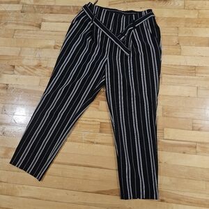 New Look black stripe tapered trousers